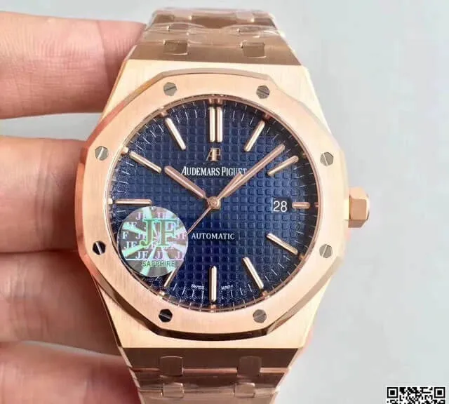 Audemars Piguet Royal Oak 15400OR.OO.1220OR.03 JF Factory 1:1 Best Edition Replica Watch Gold Strap